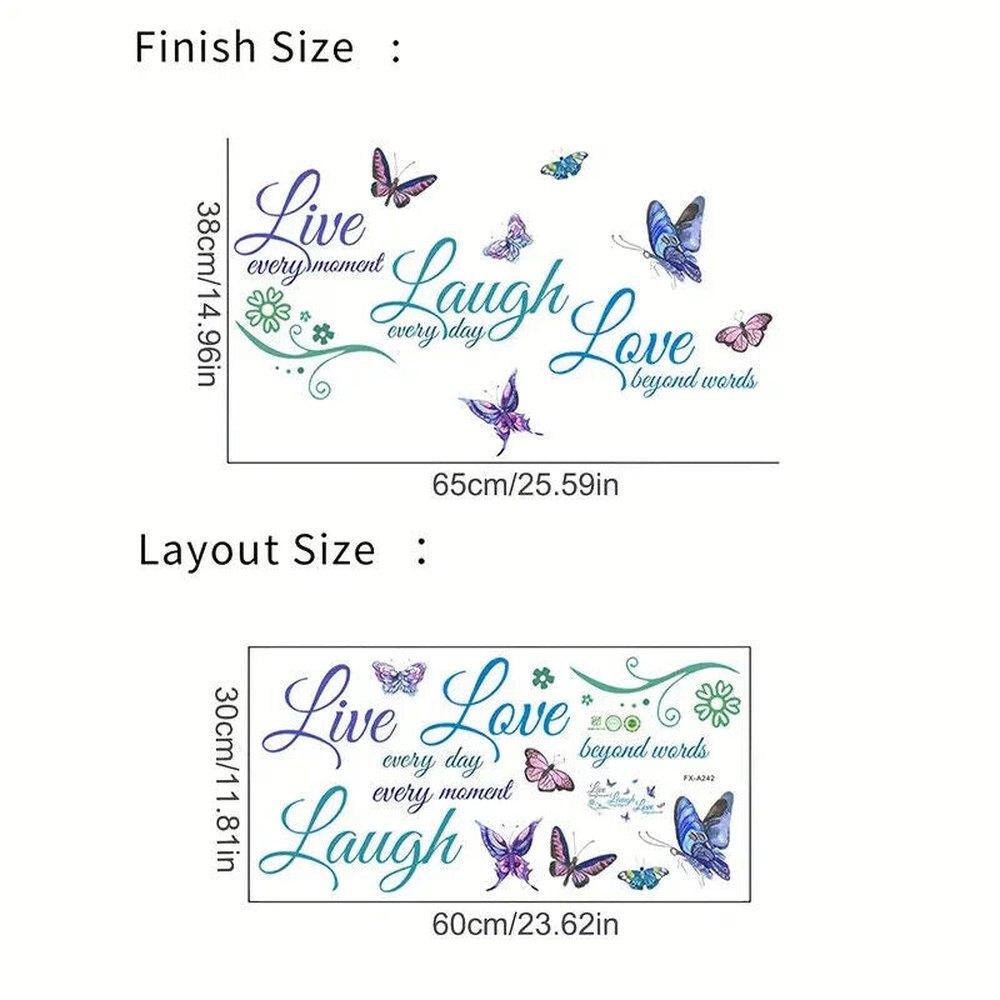 "Live Laugh Love" Wall Decal 15" x 25.5" Live Every Moment, Every Day Home & Garden:Home Décor:Decals, Stickers & Vinyl Art Style Your Walls